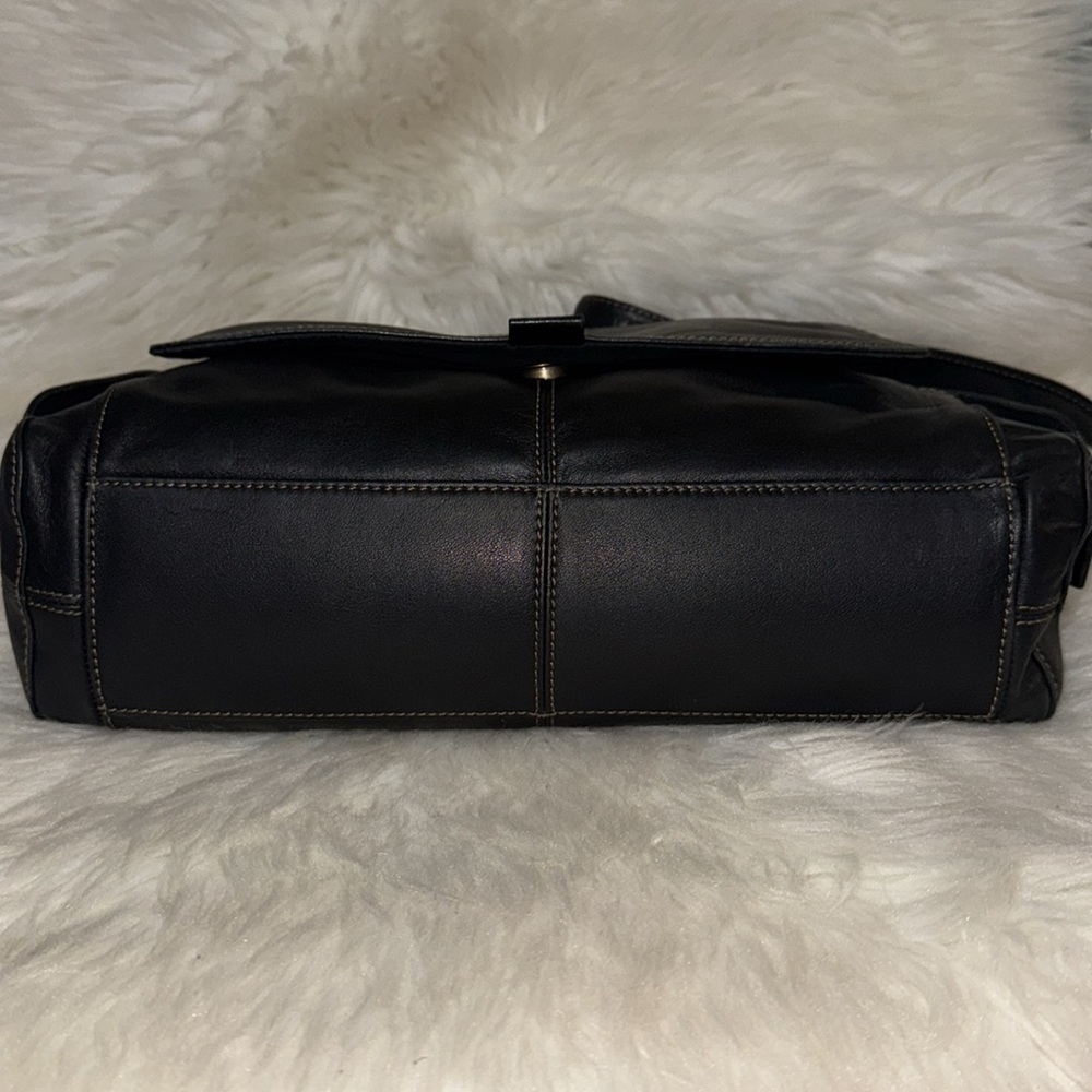 Fossil Black Leather Messenger Shoulder Bag - Picture 8 of 16